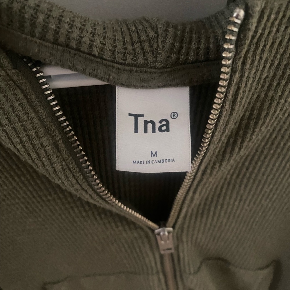 TNA Waffle Cropped Zip Up